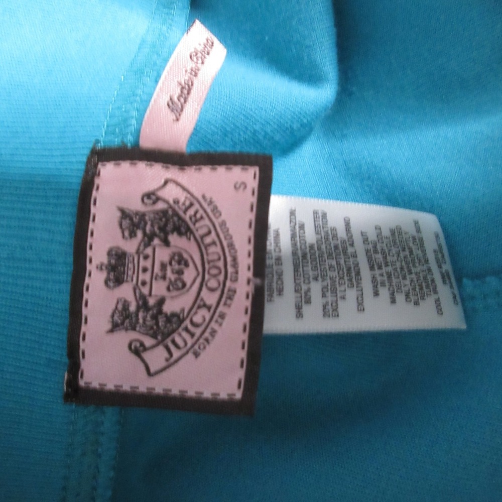 Juicy‎ Couture Shorts Small Blue Velour Y2K 90s Lounge Pull On Comfort Cozy - Picture 7 of 9